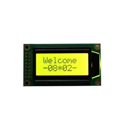 θετικό 0802 Μοντέλο οθόνης LCD χαρακτήρων STN Κίτρινο/Πράσινο Μονοχρώμιο