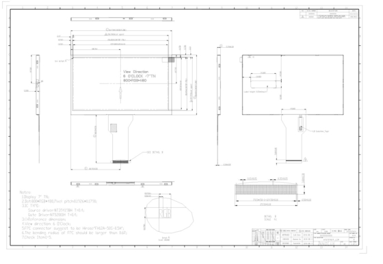 7 ιντσών INNOLUX TFT LCD Μοντέλο 800*RGB*480 Ψηφιακή διεπαφή οθόνης