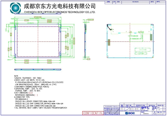 12.1 ιντσών TFT LCD Panel Boe 800 * 600 RGB 800: 1 BA121S01-100 Εξαιρετικό σχεδιασμό καιρού