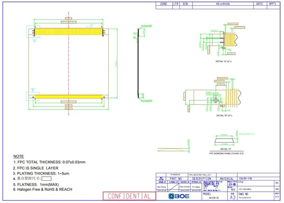 12.1 ιντσών TFT LCD Panel Boe 800 * 600 RGB 800: 1 BA121S01-100 Εξαιρετικό σχεδιασμό καιρού