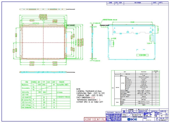 12.1 ιντσών TFT LCD Panel Boe 800 * 600 RGB 800: 1 BA121S01-100 Εξαιρετικό σχεδιασμό καιρού