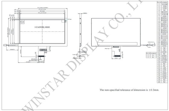7.0'' TFT LCD Μοντέλο 1024*RGB*600 16:9 LVDS διεπαφή οθόνη αυτοκινήτου Winstar αντικατάσταση