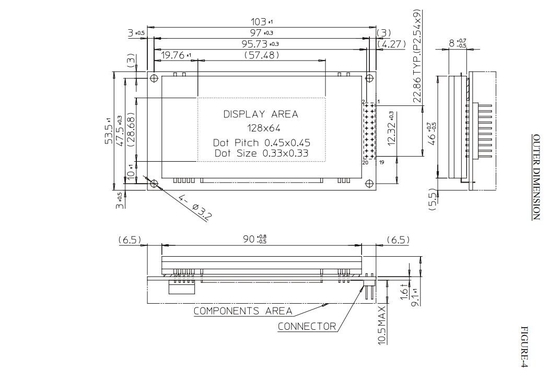 Εμφάνιση Futaba VFD Gp9002A01A 128 * 64 Πράσινη ευρεία θερμοκρασία 5.0V προσαρμόσιμη