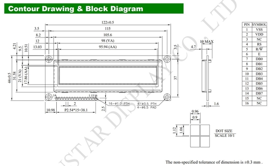 OLED LCD Μοντέλο 3.84'' 100*16 Γράφη Super Wide Θερμοκρασία 5.0v Winstar Αντικατάσταση