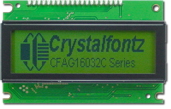 160*32 Εικόνα LCD Μοντέλο Κίτρινο-πράσινο CFAG16032C-YYH-TT Με ST7920 ευρεία θερμοκρασία