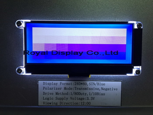 240*80 Εικόνα LCD Μοντέλο FSTN 6H Ευρεία Θερμοκρασία ST7529 COG Βιομηχανική οθόνη