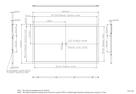 15.6' 1920*1080 RGB Tianma All View OLED υψηλής αντίθεσης Lvds LCD Μοντέλο
