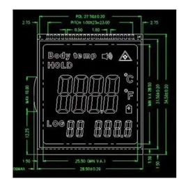 Θετική οθόνη επίδειξης της TN LCD τμήματος για το υπέρυθρο θερμόμετρο
