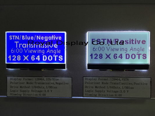 Μονοχρωματική LCD STN/Blue/Negative 128X64 επίδειξη ψηφίσματος 45mA Backlight για το τηλέφωνο γραμμών εδάφους