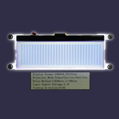 Εργοστασίων χονδρικός 240*64 γραφικός LCD ST7565R παράλληλος YG Stn γκρίζος θετικός LCD ΣΠΆΔΙΚΑΣ FPC πολωτών επίδειξης αντανακλαστικός