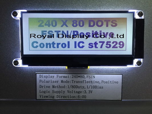 240X80 παράλληλος FStn FPC επίδειξης ολοκληρωμένου κυκλώματος St7529 Transflective LCD βαραίνω