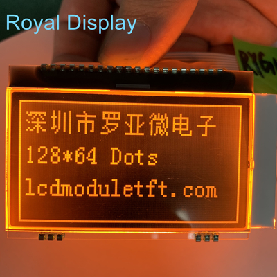 Επίδειξη 128*64 FSTN LCD αρνητική με το πορτοκαλί όργανο ελέγχου Backlight LCD
