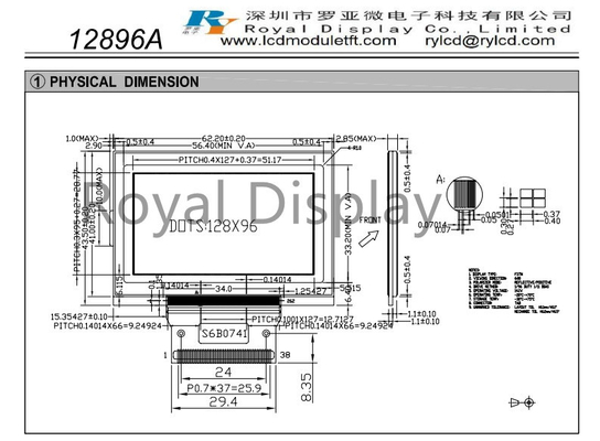 128*96dots FSTN γραφικό LCD όργανο ελέγχου ΒΑΡΑΊΝΩ LCD επίδειξης μονοχρωματικό