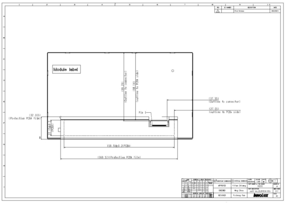 9' TFT LCD Μοντέλο INNOLUX 1280*RGB*720 DJ090IA-01A Αρχική οθόνη αυτοκινήτου Μεγάλη θερμοκρασία