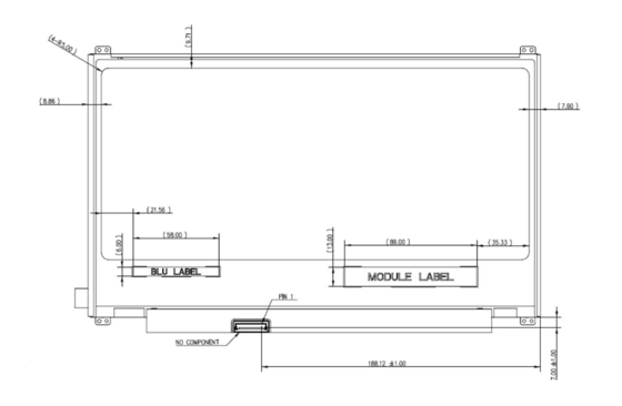 13.3'' TFT LCD Module Innolux 1920*1080 RGB υψηλής αντίθεσης οθόνης υπολογιστή