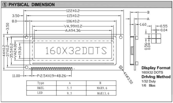 160*32 Εικόνα LCD Μοντέλο FSTN Μεγάλο μέγεθος ST7920/ST7921 Ευρεία θερμοκρασία Βιομηχανική οθόνη Προσαρμόσιμη