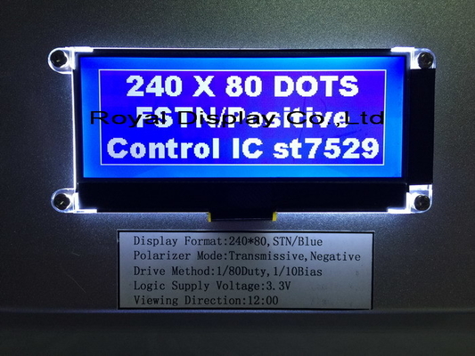 240*80 FSTN γραφική 6H ST75256 βιομηχανική οθόνη υπερύχρης θερμοκρασίας με μονάδα LCD PCB