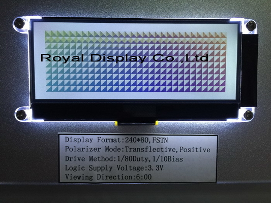 240*80 FSTN γραφική 6H ST75256 βιομηχανική οθόνη υπερύχρης θερμοκρασίας με μονάδα LCD PCB