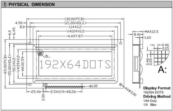 192*64 Γράφη STN Μονάδα LCD ST7920 Με Πίσω φωτισμό Μονάδα LCD PCB Βιομηχανική οθόνη