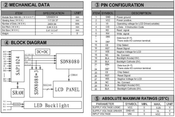 240*64 Γράφη FSTN LCD Μοντέλο Με PCB Μεγάλη Μεγέθους Βιομηχανική Οθόνη