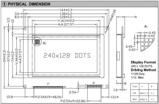 240*128 Γράφη FSTN LCD Μοντέλο Με PCB T6963C Ευρείας Θερμοκρασίας Βιομηχανική Οθόνη