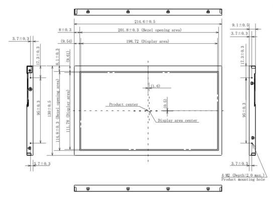 9.0' 1920*1080 TFT LVDS Tianma Wide Temperature High Contrast LCD Μοντέλο