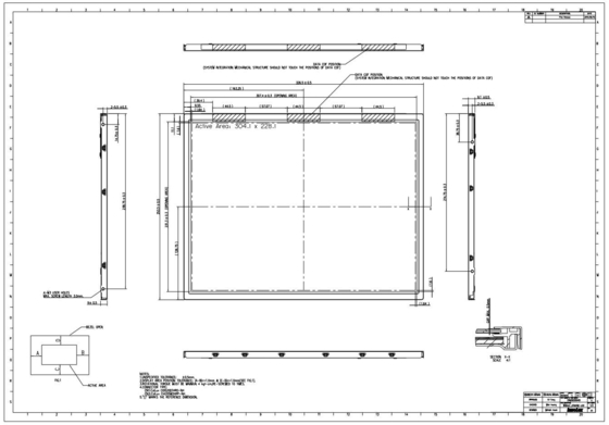 15' TFT 1024*RGB*768 XGA LVDS Διασύνδεση Ευρείας Θερμοκρασίας Innolux LCD Μοντέλο