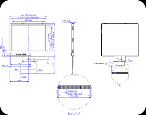 2.0'' LTPS Μεταδοτική RGB 640*240 LCD μονάδα