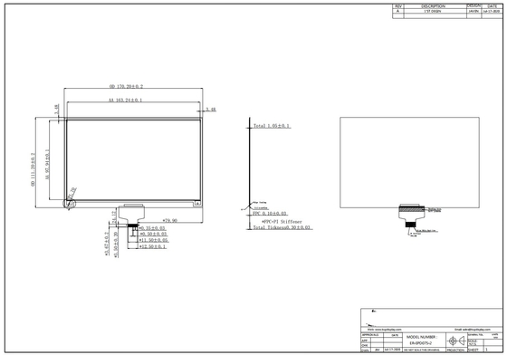 7.5' 4 χρώμα 880**528 SSD1677 FFC E-paper οθόνη EPD