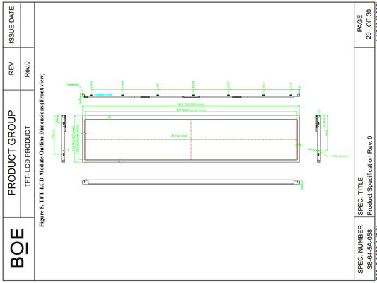 24' BOE 1920RGB*360 Bar υψηλής αναλογίας αντίθεσης TFT LCD Μοντέλο