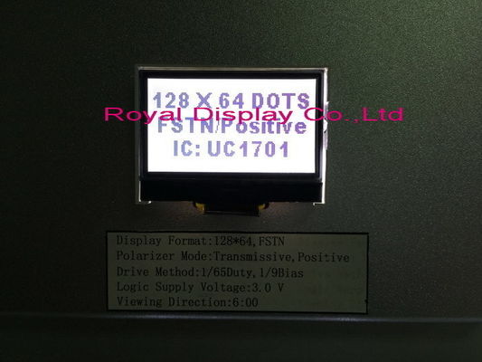 Καυτή μικρή 128X64 γραφική Cog/COB Blacklight LCD πωλήσεων μπλε τμηματική ενότητα επίδειξης Spi